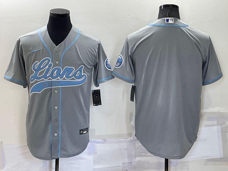 Men Detroit Lions Blank Grey Nike Co branded Jersey